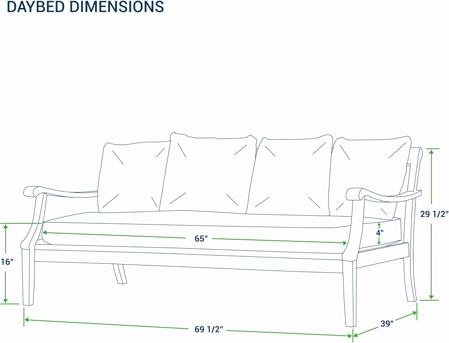 Solid Wood Daybed, Natural Brown/Oyster - Image 2