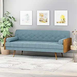 72" Sofa Couch with Wood Frame,Button-Tufted Fabric Upholstery, Design